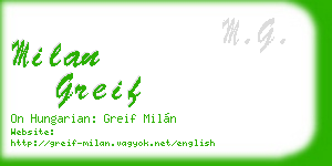 milan greif business card